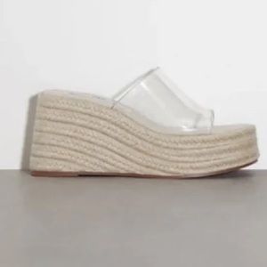 Brand new Zara vinyl platform wedges